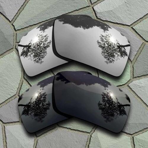 Grey Black&Chrome Sunglasses Polarized Replacement Lenses for Oakley Eyepatch 2