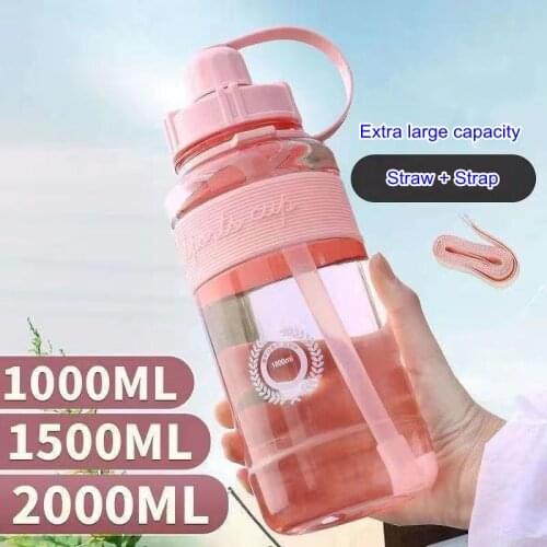 Outdoor Fitness Sports Bottle Straw Type Kettle Large Capacity Portable Climbing Bicycle Water Bottles BPA Free Gym Space Cups