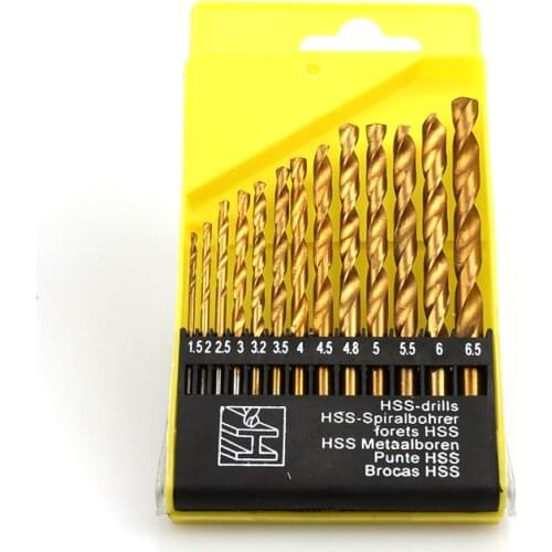 Titanium plated high speed steel straight shank twist drill electric drill bit electric drill accessories hole drilling tool