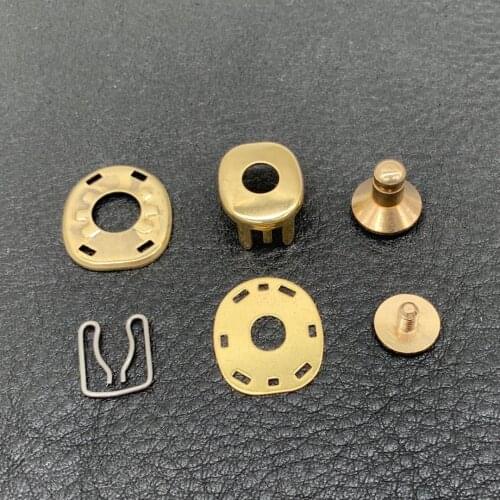 2PCS Pure copper Snaps Purse Clasp Closures Metal Button Bag buckle high-end American luggage leather lock buckle leather acces