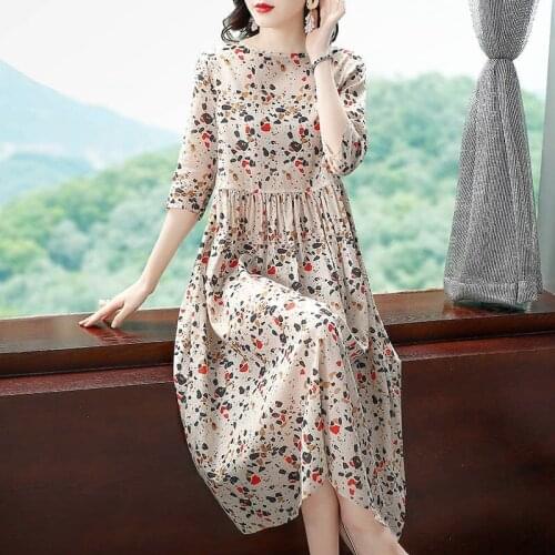 Women Summer Plus Size Dress 2020 Temperament fashion Womens Dresses Elegant Half-sleeved Dress m421