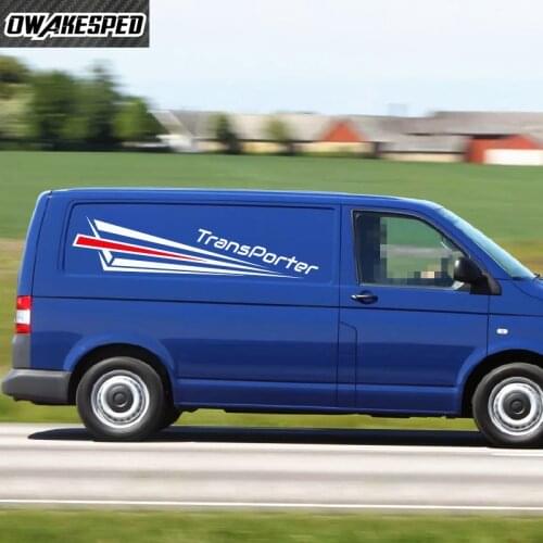 1set Car Sport Stickers Racing Stripes Body Decor Stickers For-Volkswagen Transporter T4 T5 T6 Auto Door Vinyl Decals