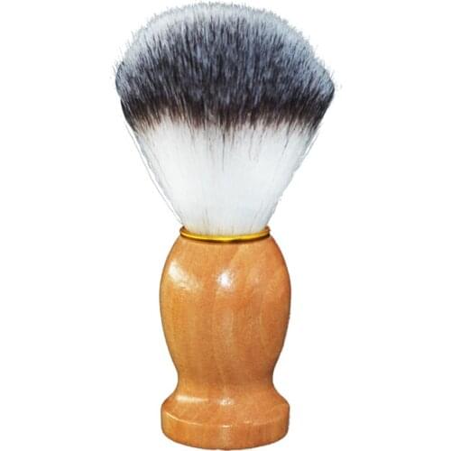 1Pc Shaving Brush for Men Facial Beard Cleaning Appliance Barber Brush Wooden Handle Beard Brush Soft Nylon Hair Razor Brushes