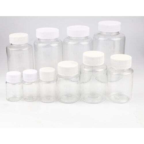 10PCs 15ml-300ml Transparent Clear PET Bottles Storage Loose Spacer Beads Wishing Bottles Empty Spice Bottles Jars DIY Crafts