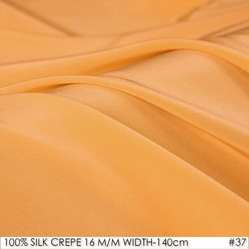 100% SILK CREPE DE CHINE 140cm width 16momme Natural Silk Organic Childrens fabric Orange NO37
