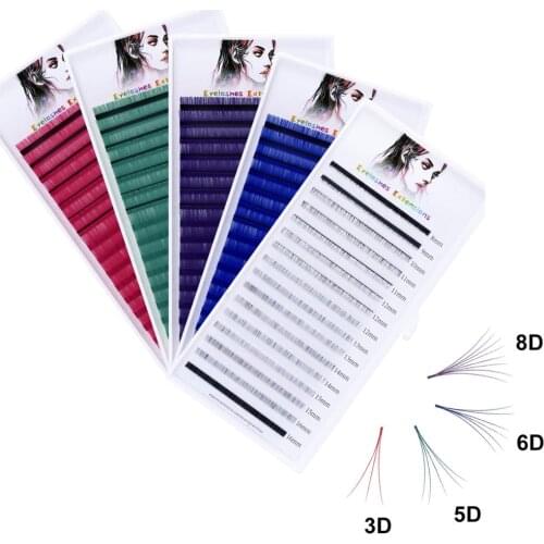 16 Lines Individual Colored Eyelash Extension Colored Normal Faux Mink Lashes Soft Fake Eyelashes for Makeup Supplies