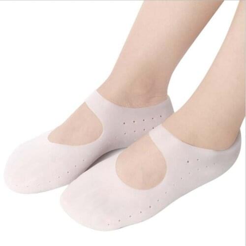 2 Pcs Silicone Insole Gel Sock Foot Care Tool Feet Protector Pain Relief Crack Prevention Moisturize Dead Skin Removal Sock