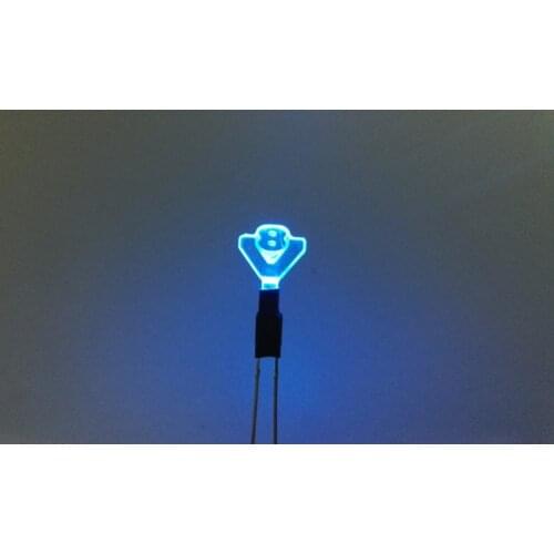 2Pcs V8 Logo Drive Cab Decoration Light For 1/14 Rc Truck TAMIYA AROCS 56352 SCANIA R620 MAN TGX BENZ VOLVO-FH16 56360 Parts