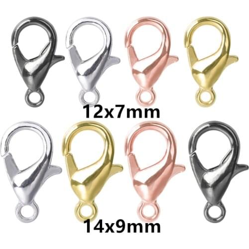 50Pcs Lobster Clasp Hook Charms Connectors Open Circle Jump Rings DIY For Women Necklaces Bracelet Jewelry Making Accessories
