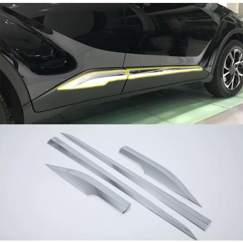 ABS Exterior car side door moulding trims Decoration Strip Cover Trim Car Styling For TOYOTA CH-R 2018