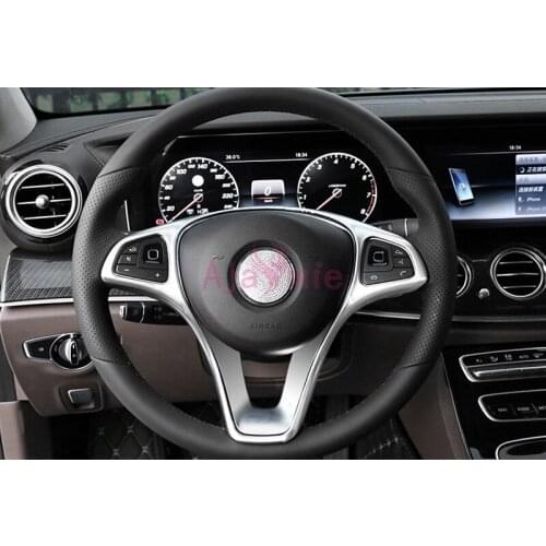 Accessories Fit For Mercedes Benz 2016 2017 E Class W213 Steering Wheel Trim Overlay Panel Frame Cover Chrome Car Styling