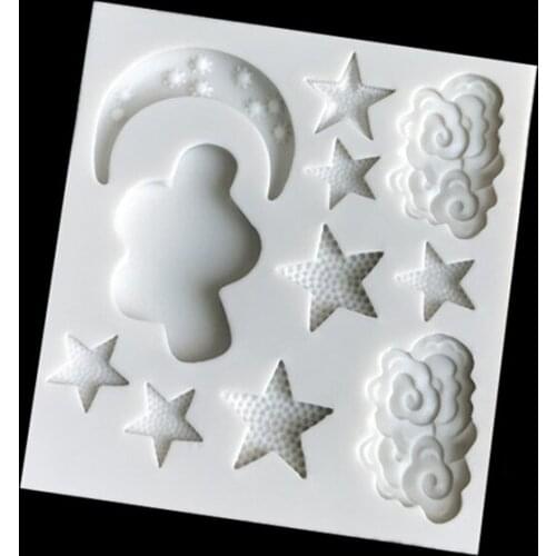 Aouke Star Moon Shape Silicone Mould DIY Fondant Cake Mold Gummy Chocolate Mold Baking Appliance
