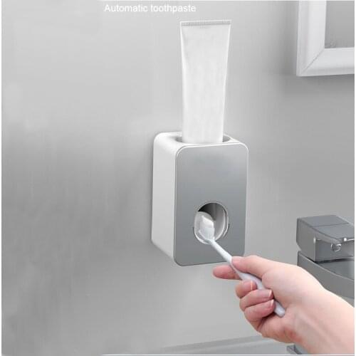 Automatic Toothpaste Dispenser Dust-proof Toothbrush Holder Wall Mount Stand Bathroom Accessories Set Toothpaste Squeezers Tooth