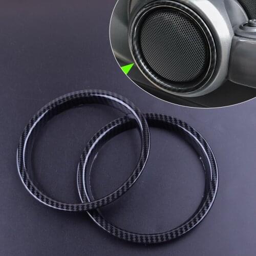 Beler 1 Pair Plastic Carbon Fiber Style Interior Door Speaker Ring Cover Fit For Mini Cooper F56 F57 2016 2017 2018 2019