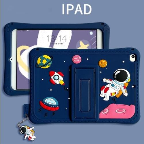 Astronaut Cases For iPad Air 10.9 10.2 10.5 Mini 1 2 3 4 5 2017 2018 New 2019 2020 Pro 9.7 Liquid Silicone Shockproof Protector