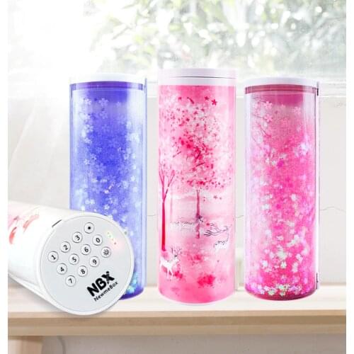 Newmebox Password Pencil Case Cartoon Pattern Pen Holder Large Capacity Stationery Box Coded Lock Home Office School Storage Bag