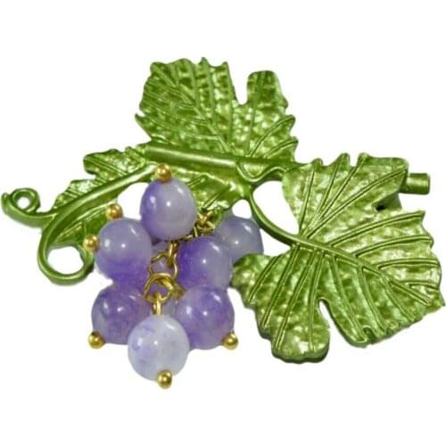 CSxjd Vintage Plant Jewelry Purple grape fruit leaf brooch scarves buckle Accessories 2019 New