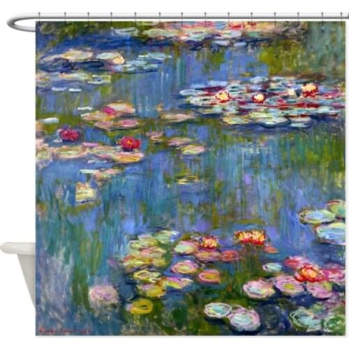 Water Lilies Decorative Fabric Shower Curtain