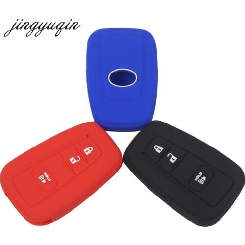 Jingyuqin 30pcs/lot Silicone Skin Case fit for TOYOTA Prius CHR Remote Smart Key Cover 3 Buttons protection Set