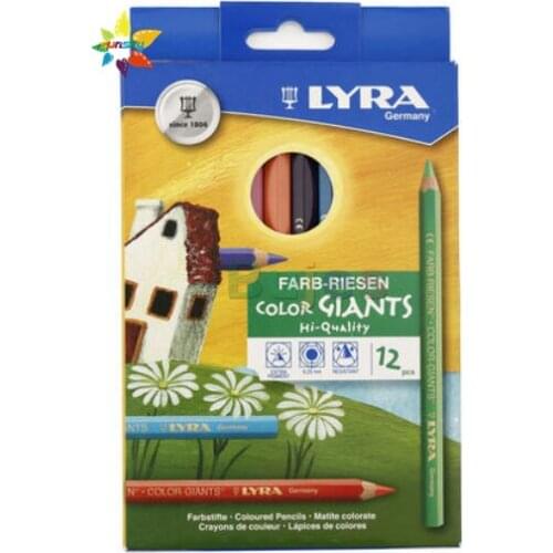 LYRA 6/12 color Hexagonal large thick rod log/color penholder color lead pencil 10 mm childrens continuous core color pencil