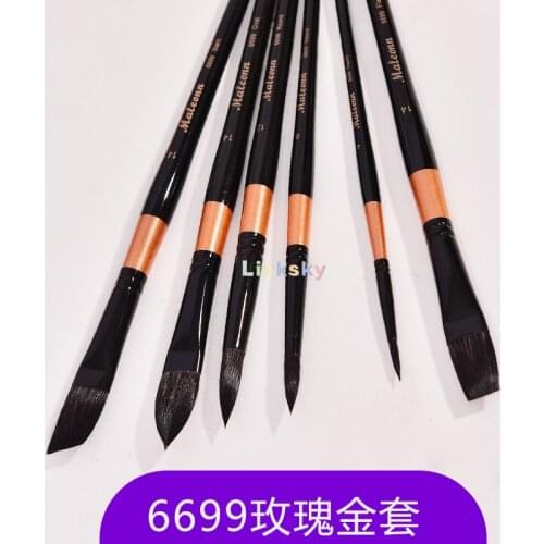 Maleonn 6699 Watercolor Paint Brushes,Professional Squirrel Hair, Blend Paint Brush Set for Art Painting, Gouache, Wash/Mop