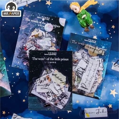 Mr.paper 8 Designs 40 Pcs/bag Ins Style Words Of The Little Prince Series Hand Account Decoration Collage DIY Material Stickers