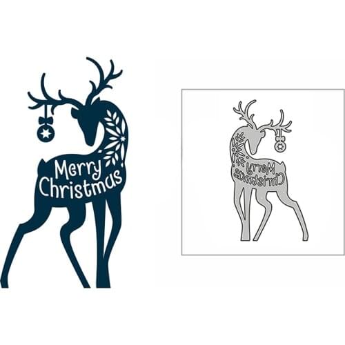 New Merry Christmas Floral Deer Bulb 2020 Metal Cutting Dies for DIY Scrapbooking and Card Making Decor Embossing Craft No Stamp
