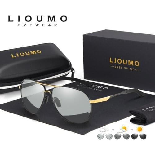 LIOUMO Design Pilot Sunglasses Men Polarized Driving Glasses Women Photochromic Lens Hight Quality Eyewear lentes sol hombre