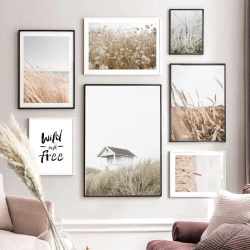 Autumn Straw Wheat House Quotes Wall Art Canvas Painting Nordic Posters And Prints Landscape Wall Pictures For Living Room Decor