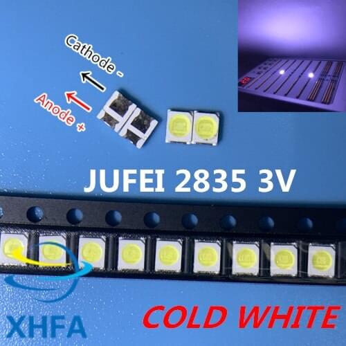 50pcs JUFEI LED Backlight 1210 3528 2835 1W 3V 107LM Cool white LCD Backlight for TV TV Application 01.JT.2835BPWP2-C