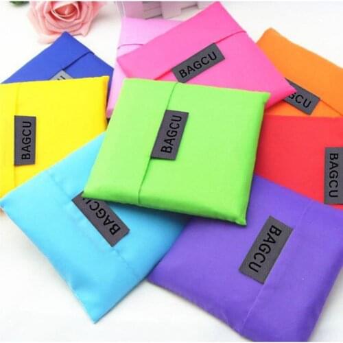 Portable Folding Shopping Bag Large Capacity Tote Reusable Square Handle Handbag Storage Handbag Foldable Tote Shopping Bag