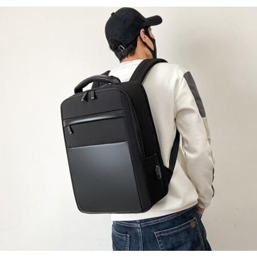 REJS LANGT Laptop Men Backpack Business 15.6 Inch Office Work Anti-Theft Travel Backpacks with USB Charging Waterproof Daypack