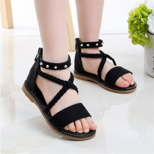 Girls' sandals summer 2021 new fashion princess shoes childrens soft soled beach shoes childrens Roman shoes