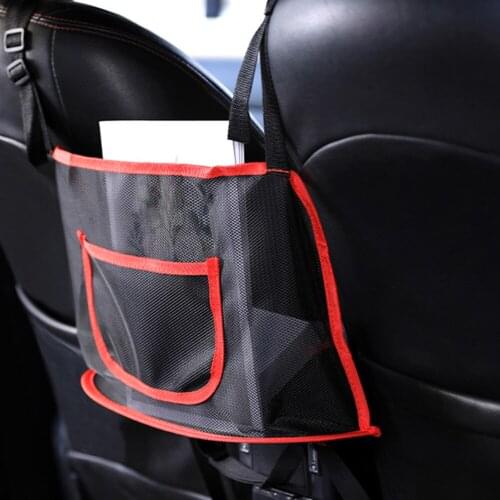 Car Net Pocket Seat Back Mesh Organizer Handbag Holder Net Bag Barrier For Backseat Pet Kid Auto Storage Pouch Car Products