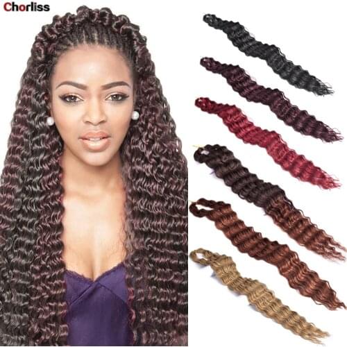 30 Inch Synthetic Hair Soft Water Wave Crochet Braiding Hair Pre Stretch Long Curly Hair High Temperature Wire Blonde For Women