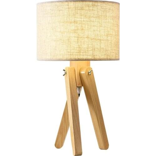Nordic bedroom bedside table lamp living room solid wood study creative warm romantic home simple modern table lamps for bedroom