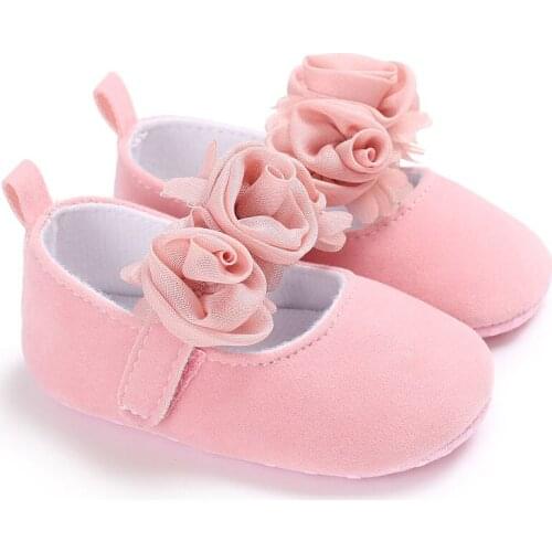 Newborn Baby Shoes Kids Children Mary Jane Girls Rose Flower Soft Cotton First Walker Toddler Princess Dress Shoe Babe Prewalker