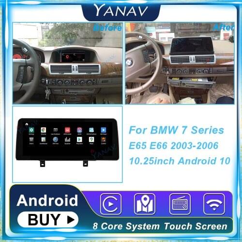 For BMW 7 Series E65 E66 2003-2006 10.25“ Vertical Stand-up Monitor Android 10 128G Car Radio Video Dvd GPS Multimedia Carplay