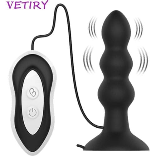 VETIRY Vibrator Anal Plug Prostate Massager Anal Bead Dildo Remote Control Masturbation Butt Plug Sex Toys for Men Women 7 Speed