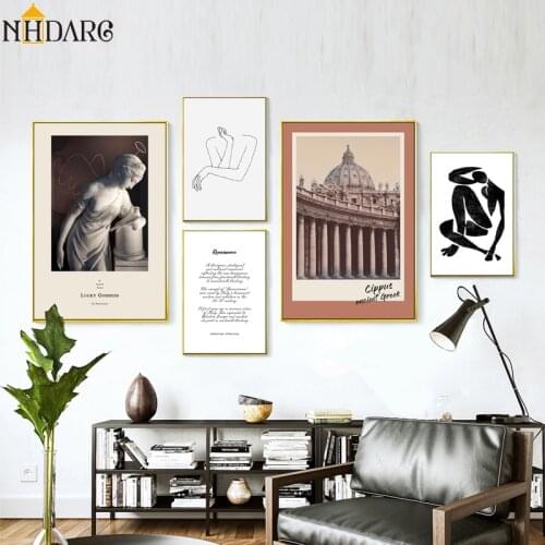 Vintage Roman Architecture Mattis Woman Renaissance Canvas Print Painting Poster Art Wall Picture for Living Room Home Decor