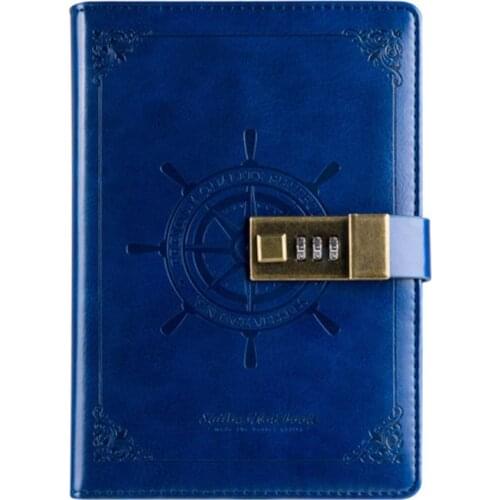 Vintage B6 Notepad Notebook Diary Planner Agenda Leather Diary Memos with Password Lock School Offices Stationery