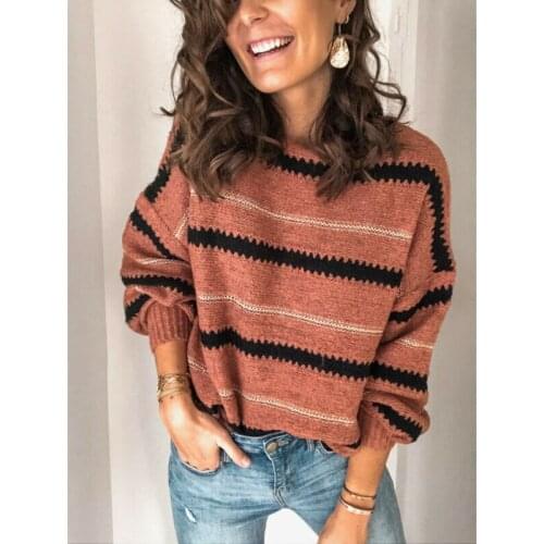 Sweater Women Autumn Winter Warm Knitted Sweaters Pullover Ladies O Neck Long Sleeve Patchwork Jumper Plus Size pull femme