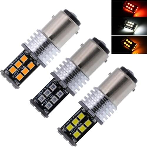 1/2/4/10Pcs New 1157 15 SMD 2835 LED Car Light License Plate Light Side light Turn signal 12V DC 500lum Red White(5500K) Yellow