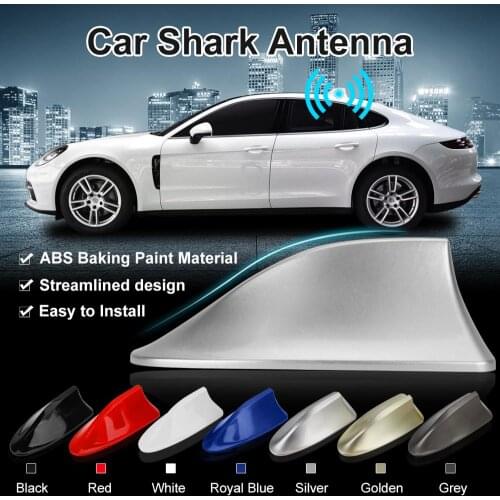 New 1 Pc Universal FM Signal Amplifier Car Radio Aerials Shark Fin Antenna Car Roof Decoration Auto Side Replacement 6 Colors