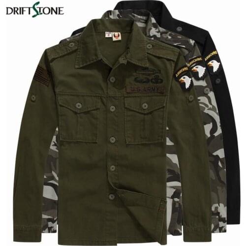 Military Shirt Men 101 Airborne Tactical Cotton Mens Combat Army Shirts Plus Size Long Sleeve Male Shirt camisa militar DSS-001