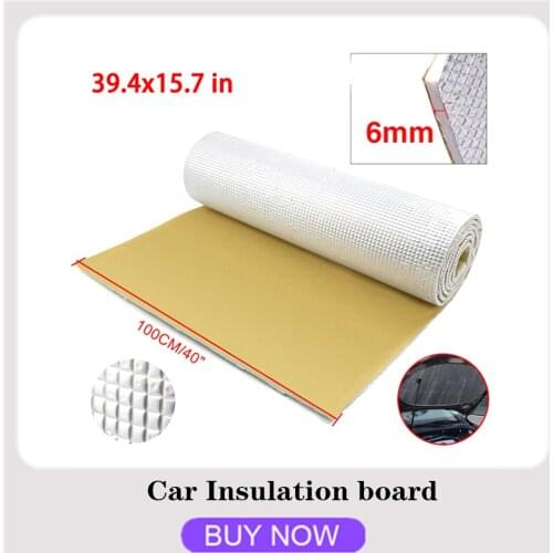 1x 6mm 236mil Thick Alumina fiber+ Muffler cotton Car Auto Indoor Heat Sound Deadening Insulation Soundproof Dampening Mat