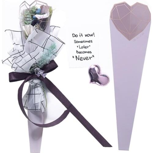 20Pcs Diamond Pattern Single Flower Rose Wrapping Gift Box Valentines Day Wedding Decor Rose Flower Packaging Gift Box Bouquet