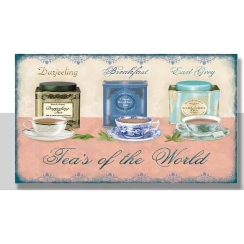 Teas of the World, Kitchen, Cafe, Restaurant, Pub, Small Metal Tin Sign