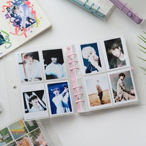 Colorful Binder Jelly Photo Album 25 PP Inner Pages Binder Holds 3 Inch 5 Inch Mini K-pop Star Card Collect Book Album