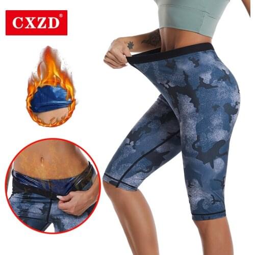 CXZD Women Waist Trainer Corset Sweat Leggings Slimming ion coating Workout Gym Leggings Weight Loss Tummy Control Pants